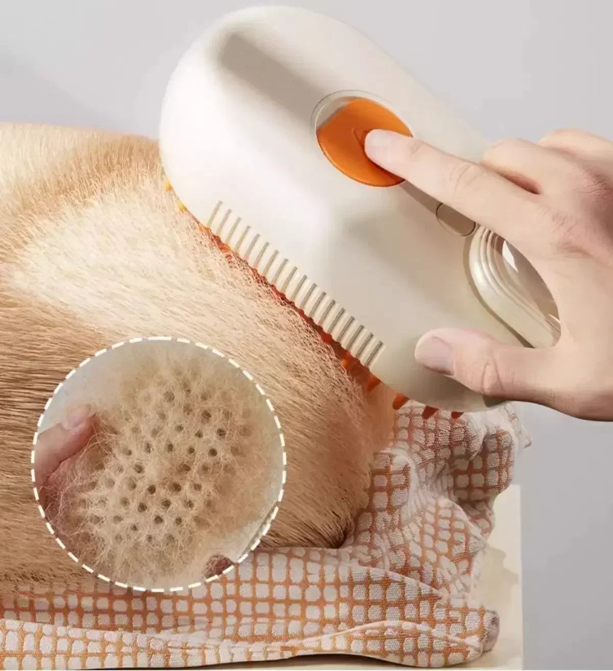 3-in-1 Pet Grooming Brush: Steam Spray, Massage & Hair Removal Tool for Cats & Dogs - Foldable & Rotatable Design
