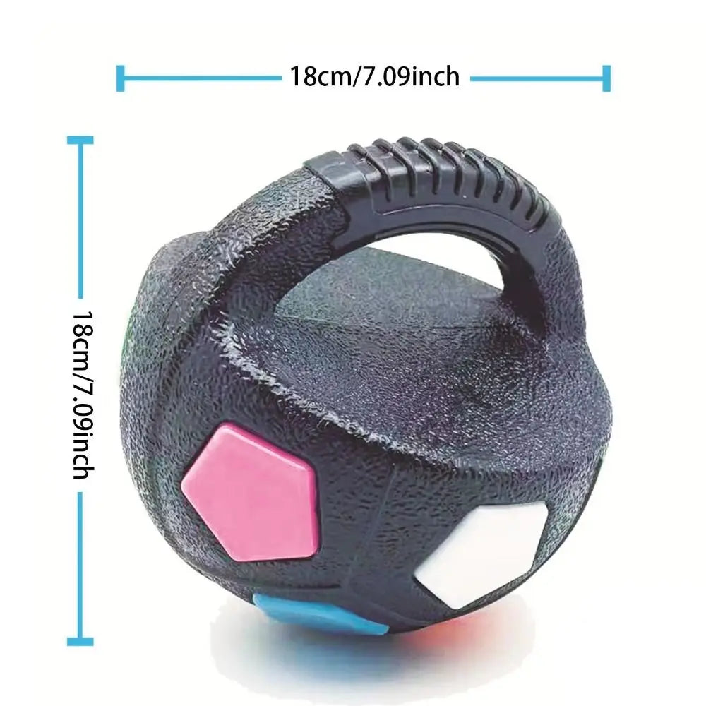 Animal Dog Toys Soccer Ball Durable TPR Interactive Squeaky Pet Football with Handle Teeth Grinding & Training