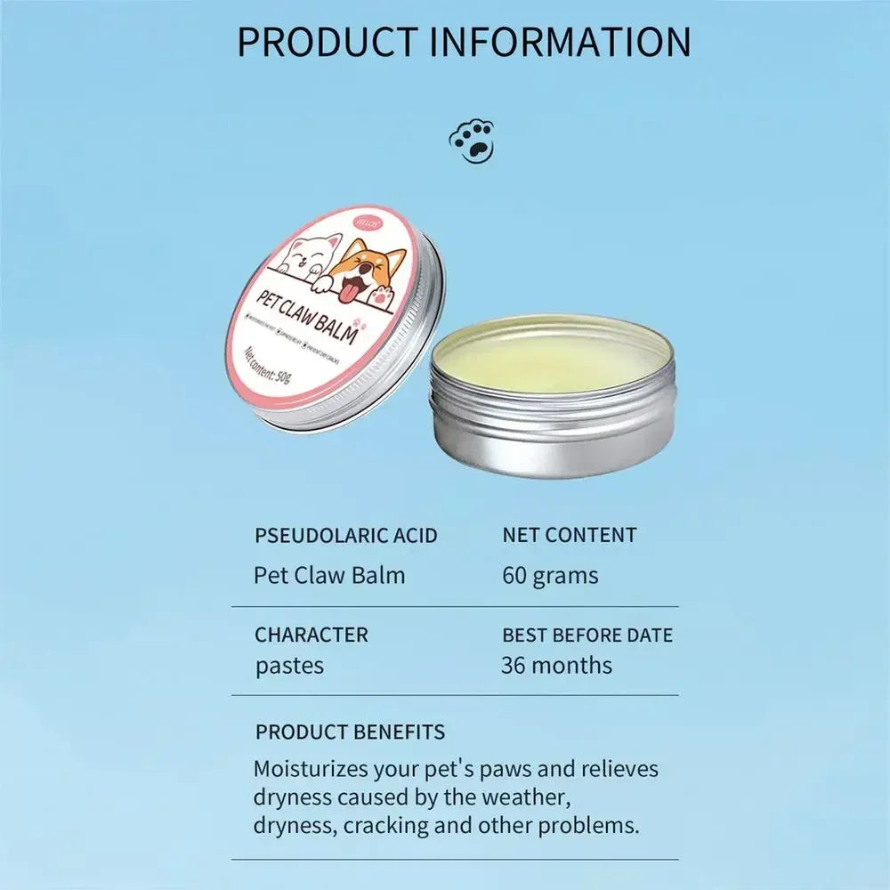 50g Paw Balm for Cats Cat Dog Paw Protective Cream Pet Nose Protector Moisturizer Pet Crack Feet Repair Accessories for Cats