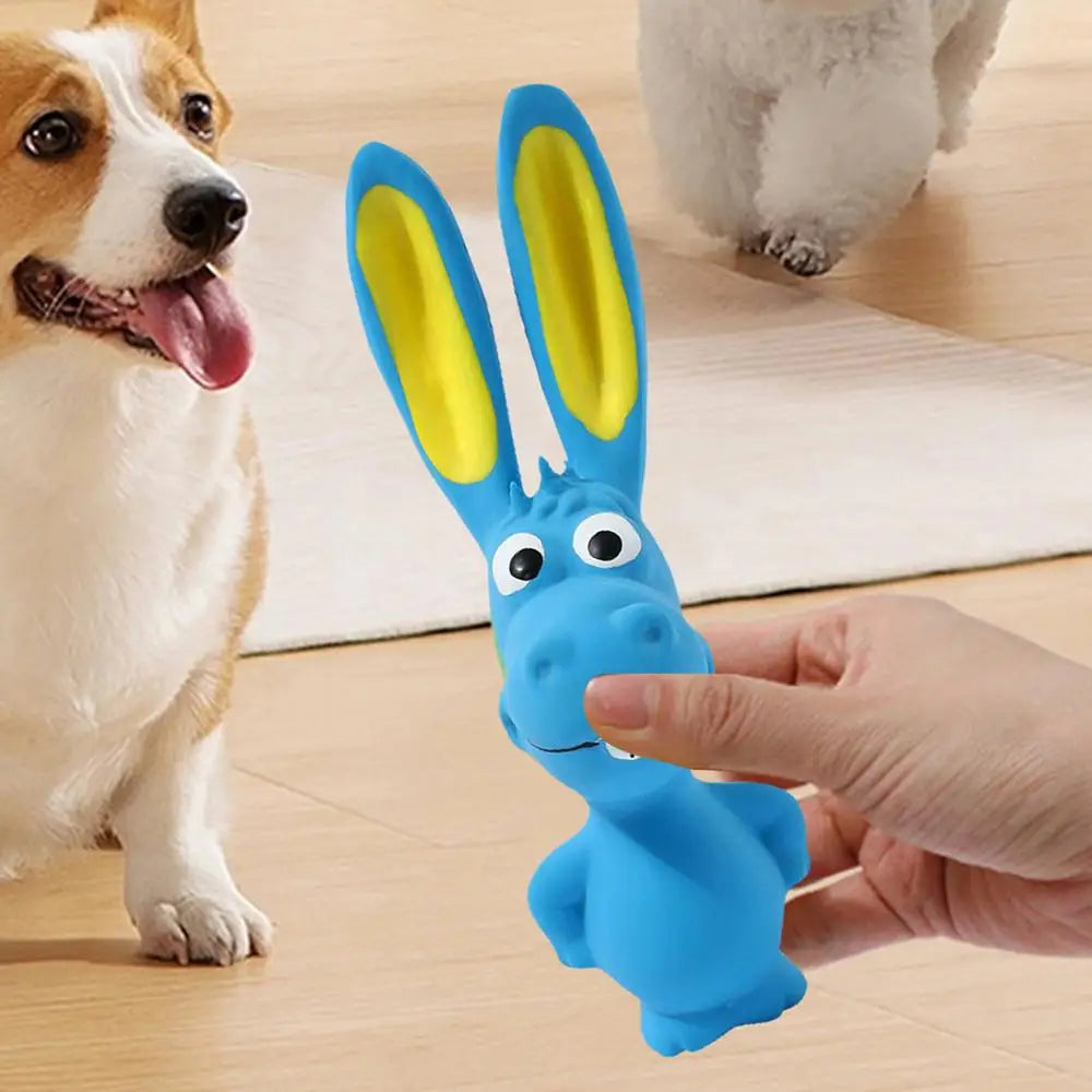 Dog Squeaky Toys Hippo Animal Chew Toys Latex Squeaky Toys Pet Supplies Soft Interactive Crinkle Dog Toys For Inside Dog & All