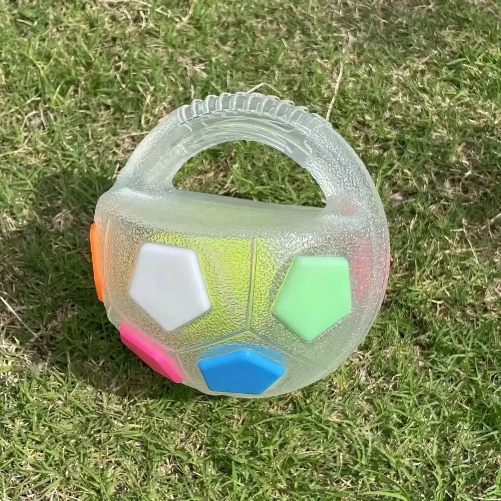 Animal Dog Toys Soccer Ball Durable TPR Interactive Squeaky Pet Football with Handle Teeth Grinding & Training