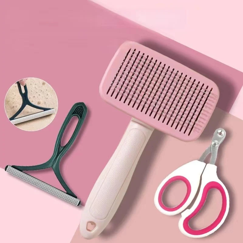 Self Cleaning Dog Brush Comb Pet Grooming Hair Remover Combs Brush Floating Hair Pet Grooming Brush Cat Supplies