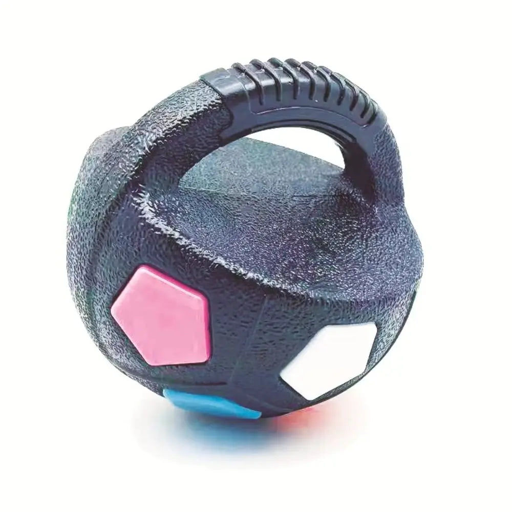 Animal Dog Toys Soccer Ball Durable TPR Interactive Squeaky Pet Football with Handle Teeth Grinding & Training
