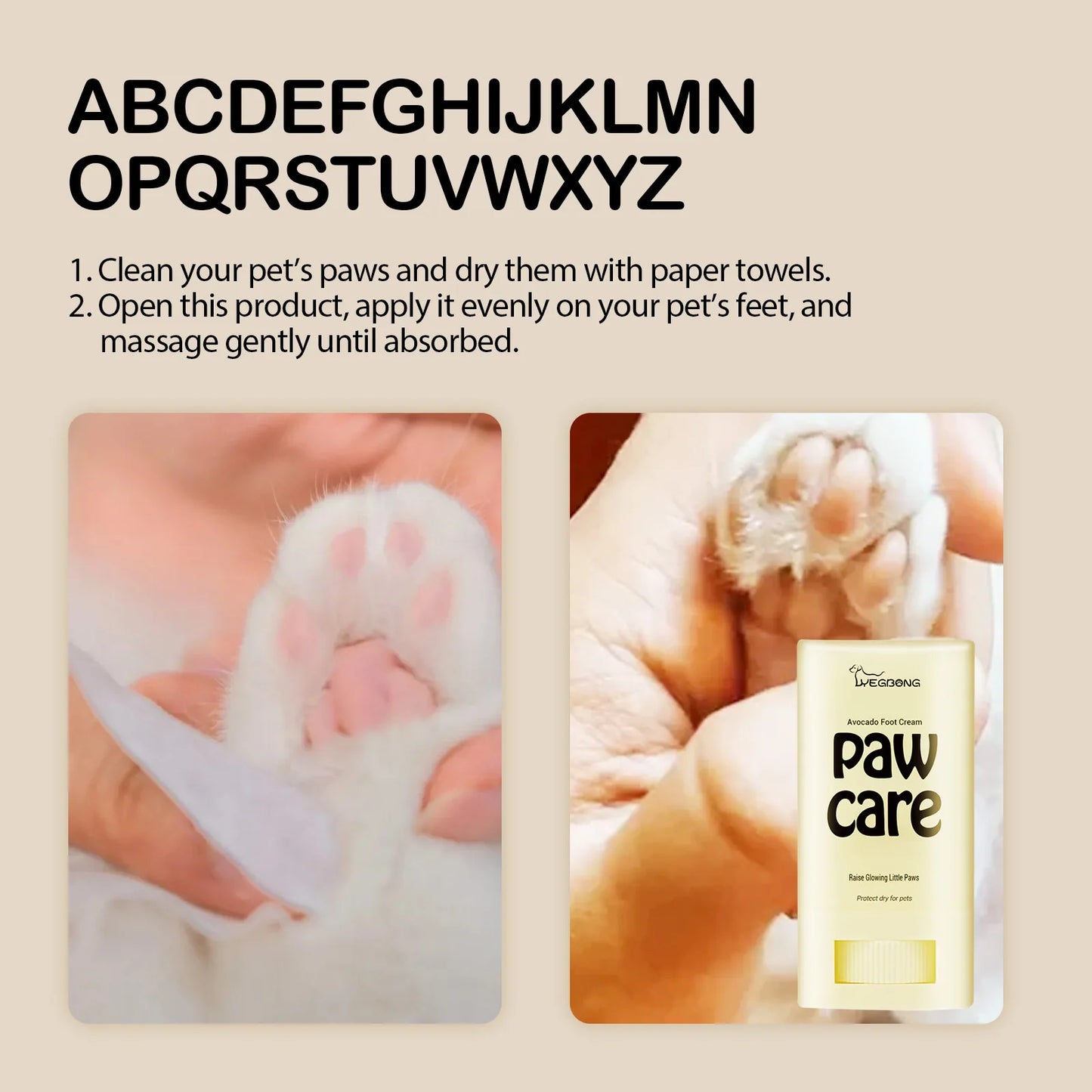 Dog Cat Paw Pad Balm Stick- Nose Balm Soothing Moisturizer Natural Avocado Oil Shea Butter Wax Cream for Pet Dry Cracked Foot