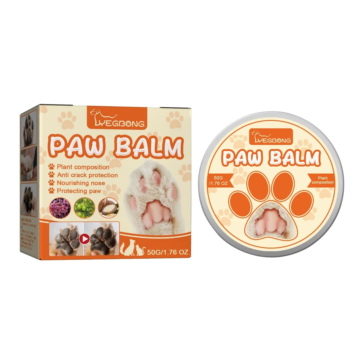 Pet Paw Balm Nose Protection Moisturizing Butter Foot Paw Pad Crack Soother Protection Cat Paw Winter Care Dog Foot Moisturizer