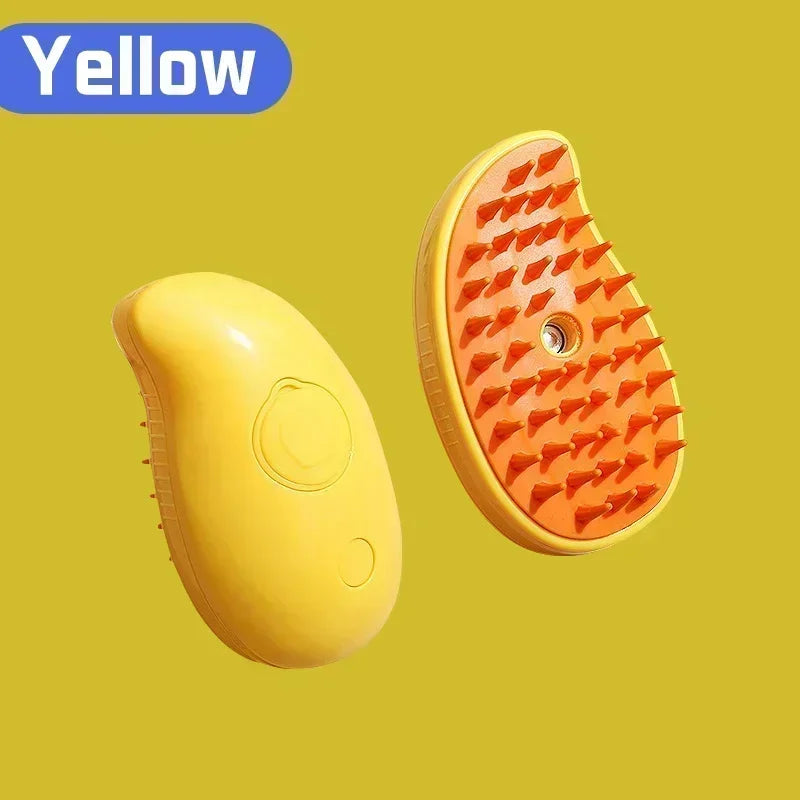 3-in-1 Pet Grooming Brush: Steam Spray, Massage & Hair Removal Tool for Cats & Dogs - Foldable & Rotatable Design