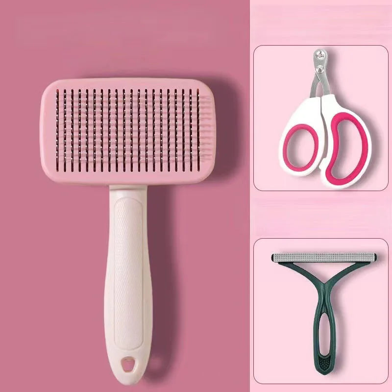 Self Cleaning Dog Brush Comb Pet Grooming Hair Remover Combs Brush Floating Hair Pet Grooming Brush Cat Supplies
