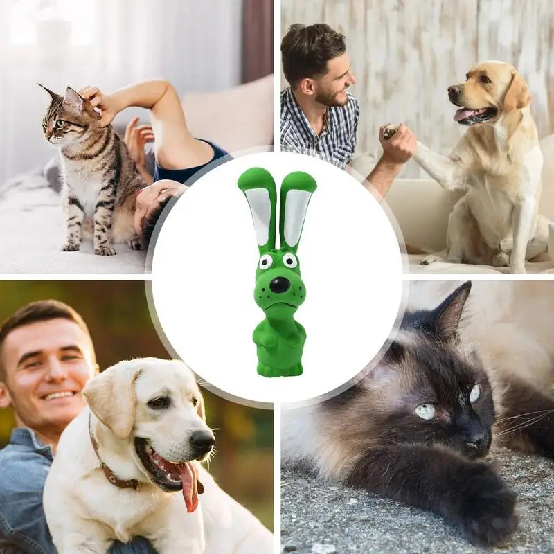 Dog Squeaky Toys Hippo Animal Chew Toys Latex Squeaky Toys Pet Supplies Soft Interactive Crinkle Dog Toys For Inside Dog & All