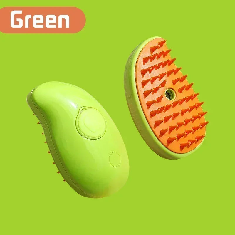 3-in-1 Pet Grooming Brush: Steam Spray, Massage & Hair Removal Tool for Cats & Dogs - Foldable & Rotatable Design