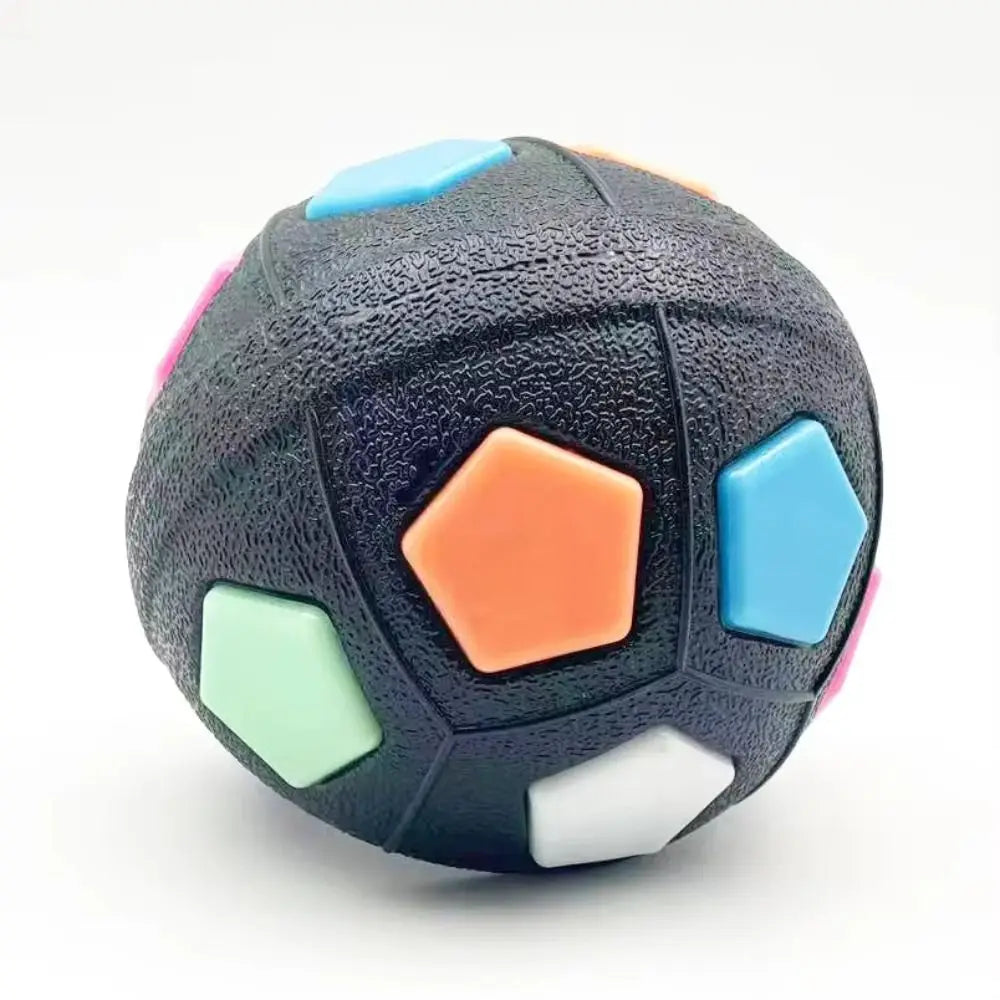 Animal Dog Toys Soccer Ball Durable TPR Interactive Squeaky Pet Football with Handle Teeth Grinding & Training