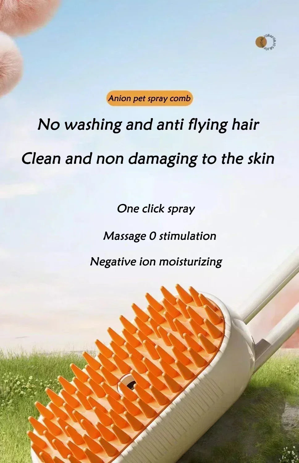 3-in-1 Pet Grooming Brush: Steam Spray, Massage & Hair Removal Tool for Cats & Dogs - Foldable & Rotatable Design