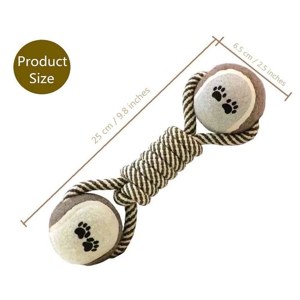 Pets Chew Toy Cotton Rope Tennis Dumbbell Rubbertoy Ball Medium Large Dog Interactive Toy Animal Playing Supplies