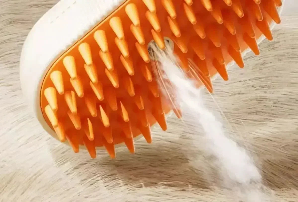3-in-1 Pet Grooming Brush: Steam Spray, Massage & Hair Removal Tool for Cats & Dogs - Foldable & Rotatable Design