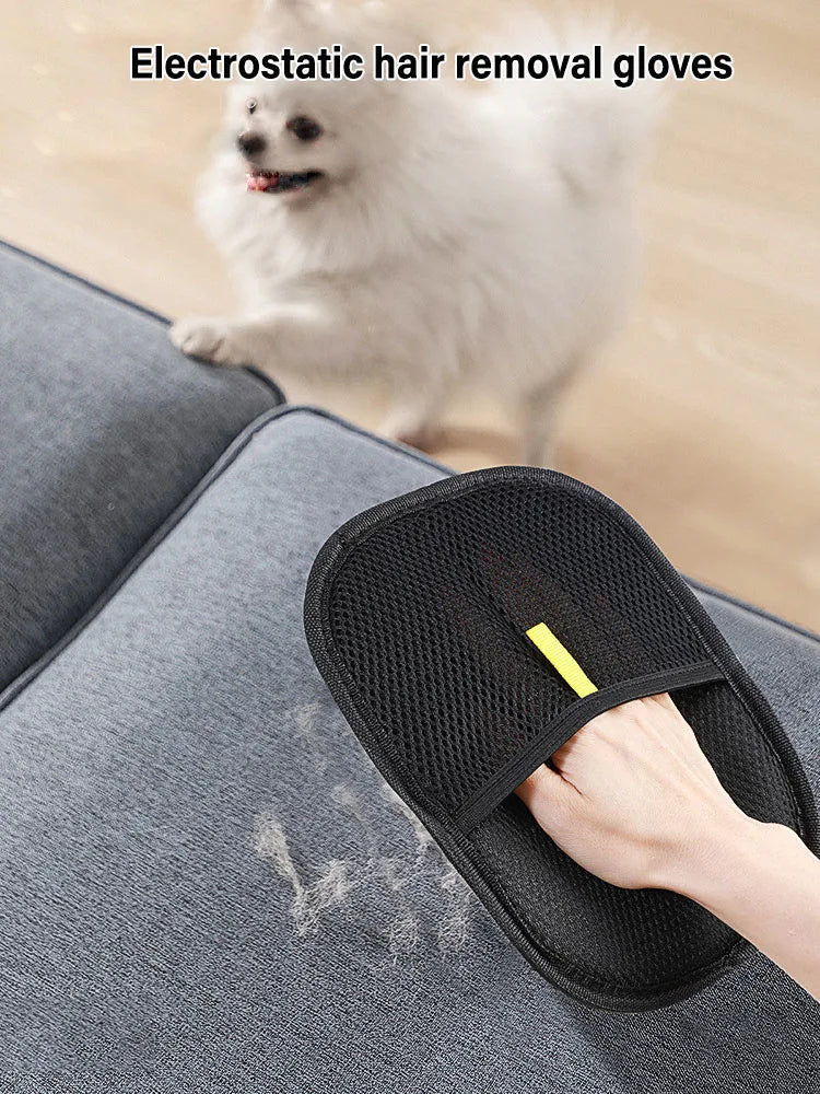 Pet Grooming Gloves Static Dedusting Brush Pet Hair Remover Brush Removing Dog Cat Hair From Sofa Carpet Clothes Tool Supplies