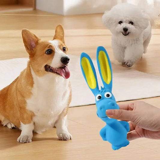 Dog Squeaky Toys Hippo Animal Chew Toys Latex Squeaky Toys Pet Supplies Soft Interactive Crinkle Dog Toys For Inside Dog & All