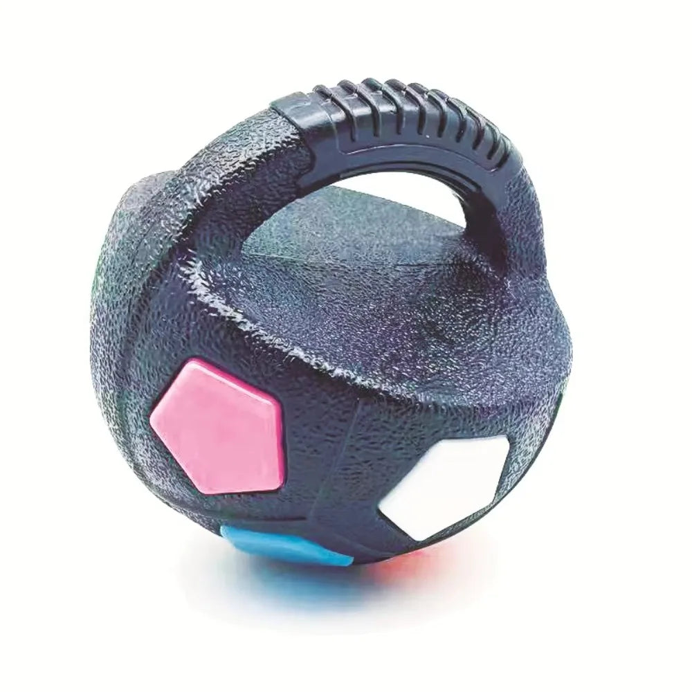 Animal Dog Toys Soccer Ball Durable TPR Interactive Squeaky Pet Football with Handle Teeth Grinding & Training