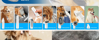 Dog Grooming Kit for Pet Include 4 Hair Clipper Combs 2.5L Vacuum Cleaner and 5 Pet Grooming Tools for Shedding