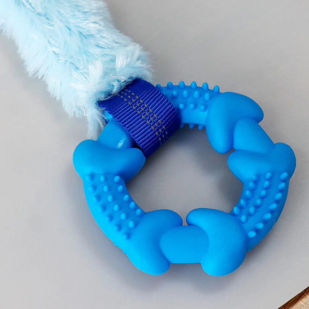Durable Pet Dog Chew Toys Rubber Bone Plush Toy For Pets Supplies Fit for Puppy Pet Gift Training Interactive Play with Rope