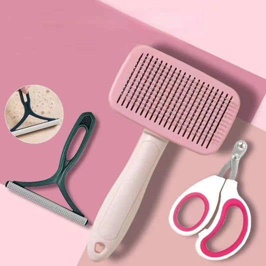 Self Cleaning Dog Brush Comb Pet Grooming Hair Remover Combs Brush Floating Hair Pet Grooming Brush Cat Supplies