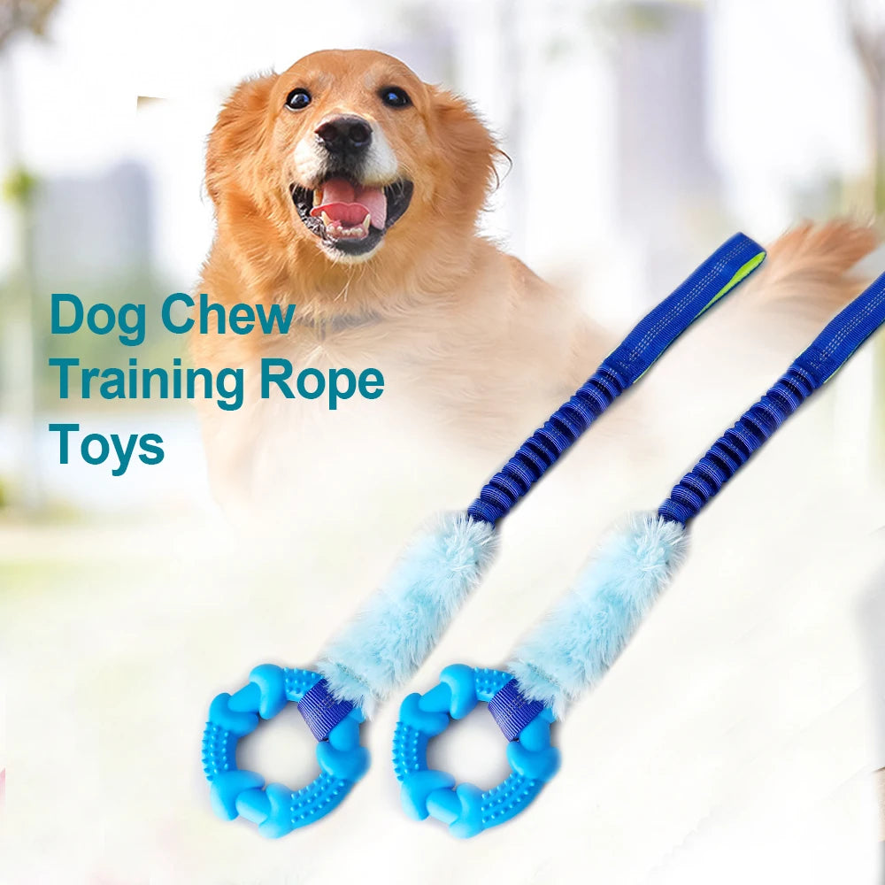 Durable Pet Dog Chew Toys Rubber Bone Plush Toy For Pets Supplies Fit for Puppy Pet Gift Training Interactive Play with Rope