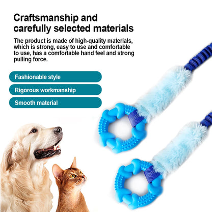 Durable Pet Dog Chew Toys Rubber Bone Plush Toy For Pets Supplies Fit for Puppy Pet Gift Training Interactive Play with Rope