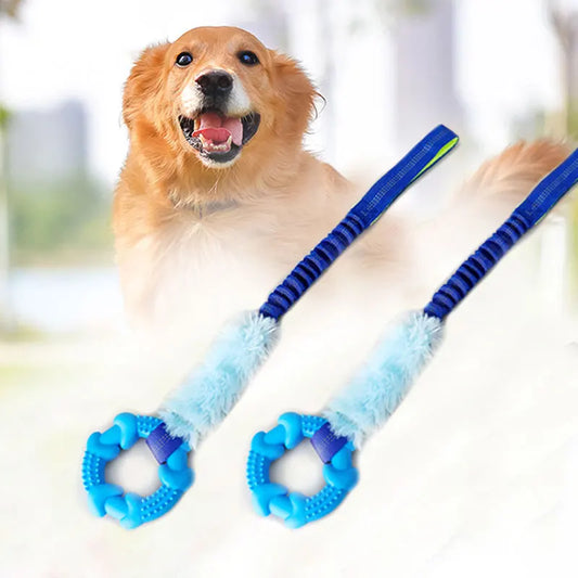 Durable Pet Dog Chew Toys Rubber Bone Plush Toy For Pets Supplies Fit for Puppy Pet Gift Training Interactive Play with Rope