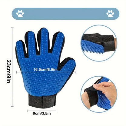 A pair of pet grooming gloves - gentle brush removal, suitable for dogs and cats - massage stimulation loop - easy to use