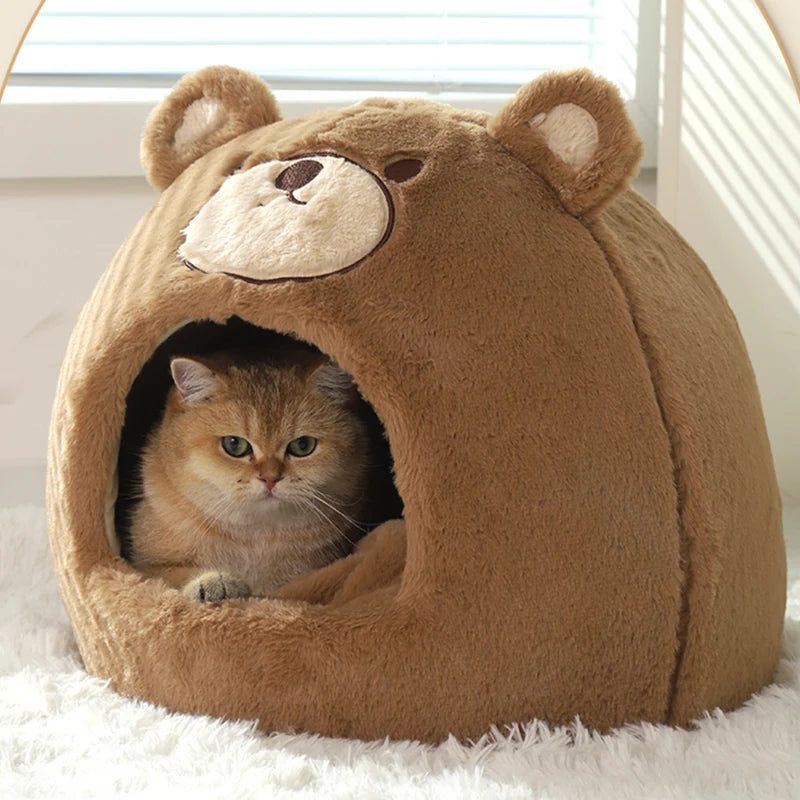 HOOPET Cats House Dogs Bed Indoor Sleeping Bed Soft Cat Cave Winter Warm Kitten Nest Puppy Kennel Pet Products