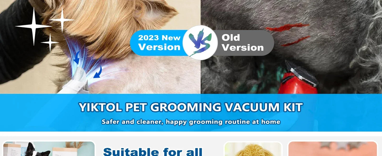 Dog Grooming Kit for Pet Include 4 Hair Clipper Combs 2.5L Vacuum Cleaner and 5 Pet Grooming Tools for Shedding