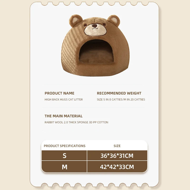 HOOPET Cats House Dogs Bed Indoor Sleeping Bed Soft Cat Cave Winter Warm Kitten Nest Puppy Kennel Pet Products